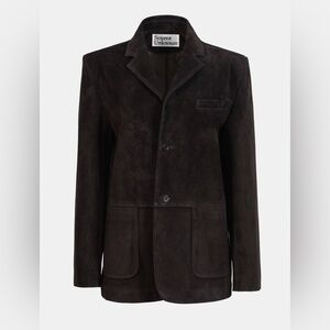 Source Unknown Kant Suede Blazer Dark Chocolate